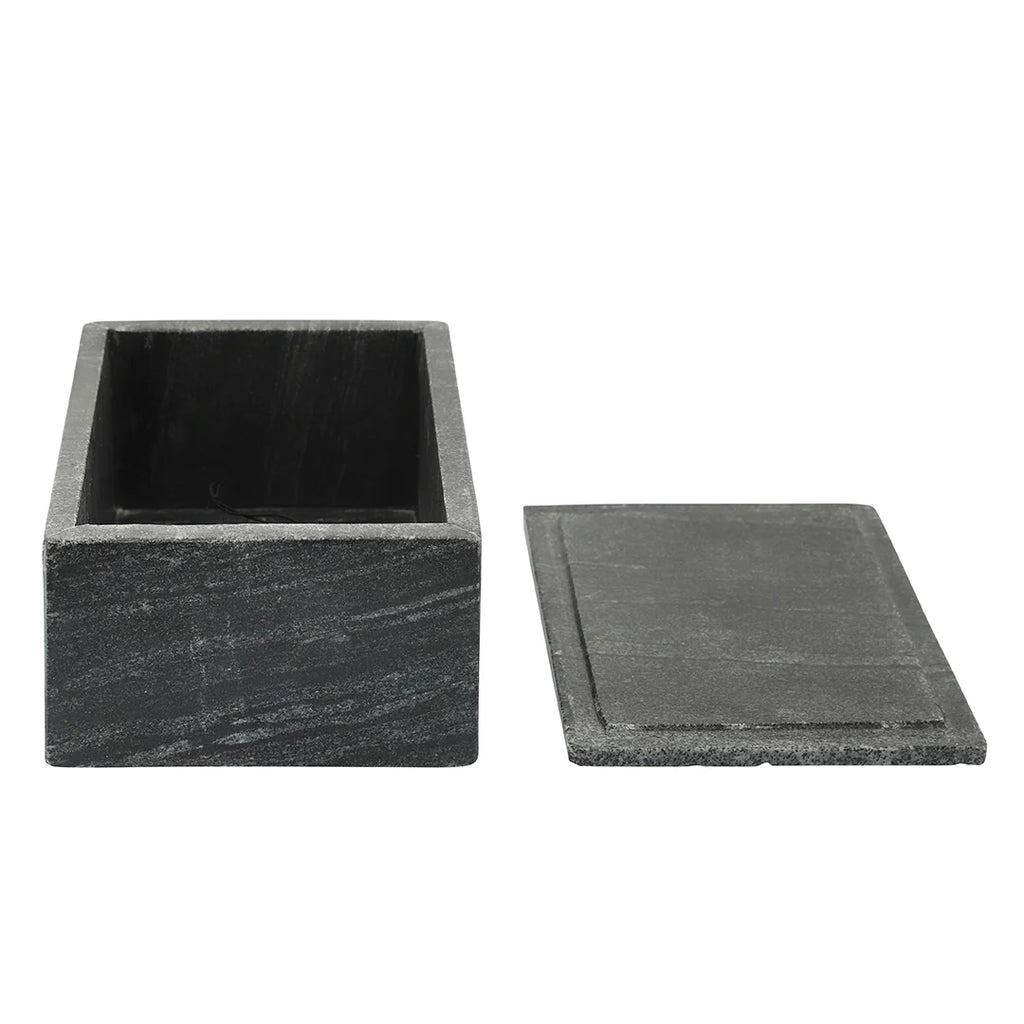 CAJA DECORATIVA DE MÁRMOL COLMENA ACABADO NEGRO