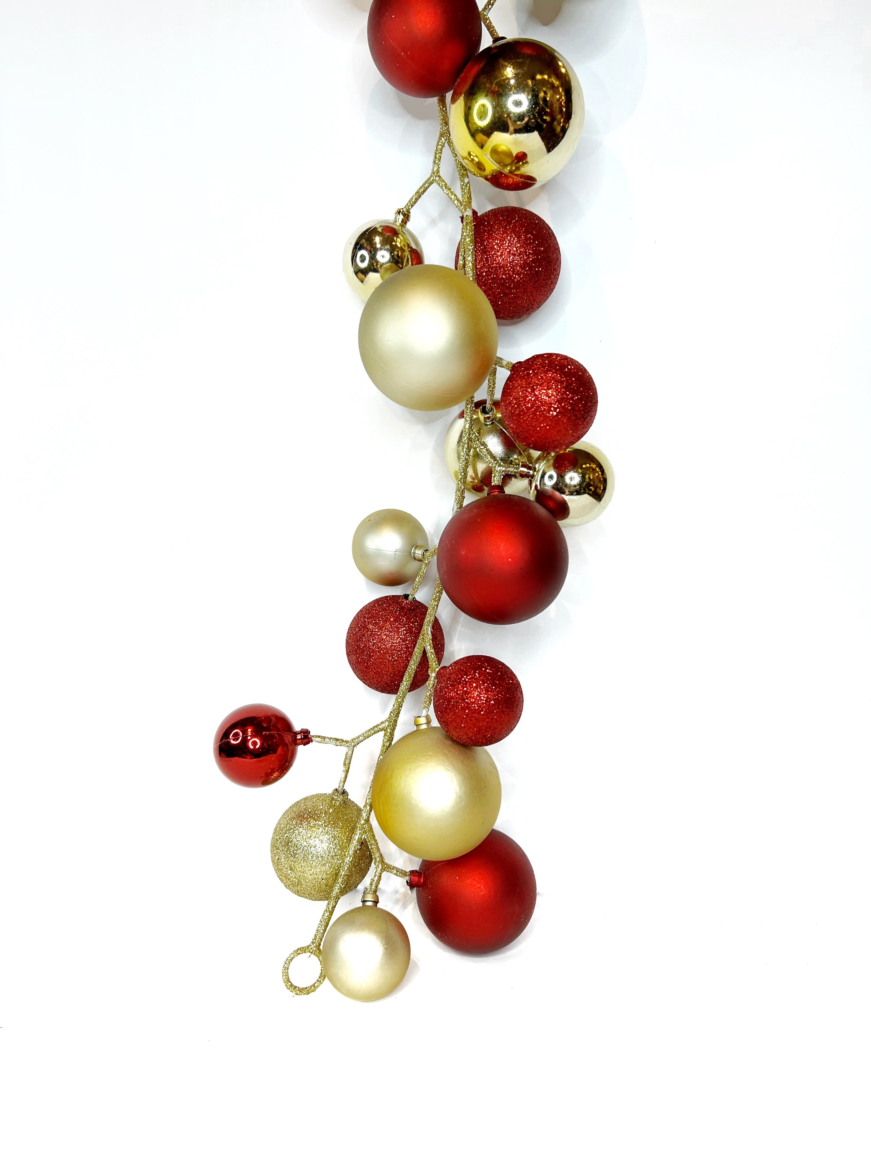 guia de esferas rojo dorado 180cm