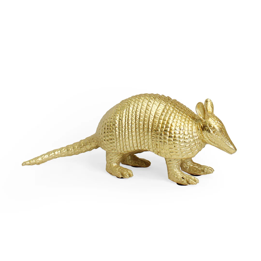 ARMADILLO DE RESINA DORADO