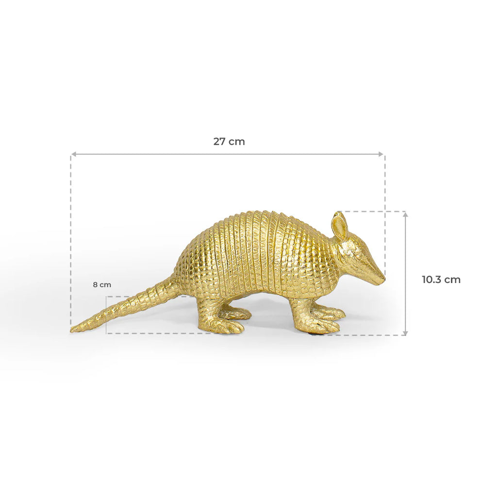 ARMADILLO DE RESINA DORADO