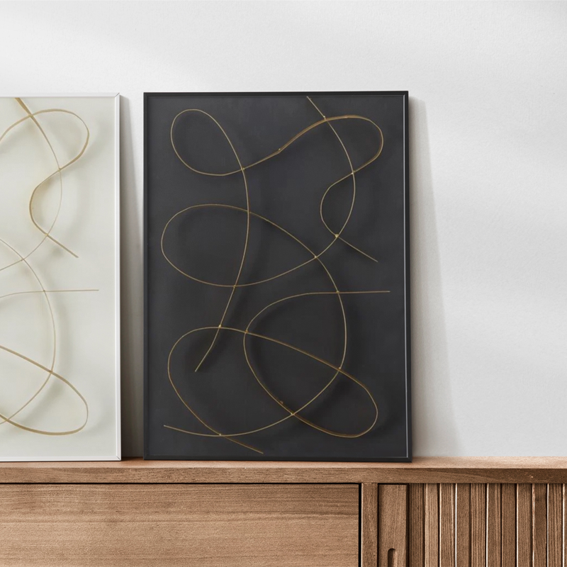 CUADRO ABSTRACTO RECTANGULAR NEGRO